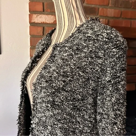 IRO Chada Metal Laced Boucle Open Blazer Jacket in Black & White Sz M - Picture 9 of 14